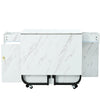 Folding Drop Leaf Dining Table for Small Spaces with Drawers Storage Cupboard