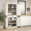 Freestanding Kitchen Cupboard, Tall Storage Cabinet w/ Drawer and Shelves, White