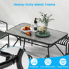 125 x 75 cm Patio Dining Table Outdoor Heavy-duty Metal Table w/ Umbrella Hole