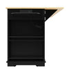 Rolling Kitchen Island Storage Trolley with Drop Leaf Top and 2 Drawers, Black