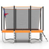 317 x 255 cm Rectangle Outdoor Trampoline w/Basketball Hoop-Orange