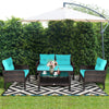 4 Pieces PE Rattan Patio Conversation Set Outdoor Rattan Furniture w/ Cushions