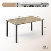 Dining Table Patio Table Garden Outdoor Patio Rectangular Table w/Umbrella Hole