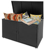 PE Wicker Storage Bin Garden Patio 330L 2-Tier Rattan Deck Box w/Lid-Black
