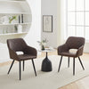 Set of 2 Faux Leather Dining Chairs Diamond Seat with Hole Design Modern Chair