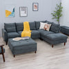 L-Shaped Corner Sofa, Sectional Couch with Built-in USB Port Chaise
