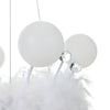 White Feather Chandelier Crystal Pendant Lamp Ceiling Light Living Room Bedroom