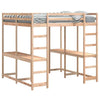 Loft Bed with Desk and Ladder 200x200 Solid Wood Pine F2Z3
