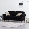 2, 3 Seater Black Linen Fabric Couch Sofa Armchair with 2 Pillows Living Room
