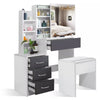 Dressing Table With Drawers Mirror Stool Set Makeup Desk Vanity Table Bedroom