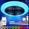 Modern Ceiling Fan with Light Bluetooth APP+Remote Music Speaker RGB Dimmable