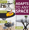 Small Dining Table, Round Black Wooden Effect Top Kitchen Table with Metal Legs