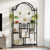 Heavy Duty Large Tall Plant Stand Arched Metal Flower Shelf with Hanging Hooks
