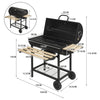 Heavy Duty Large Charcoal Barrel BBQ Grill Garden Barbecue Mini Smoker W/Wheels