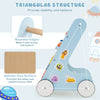Toddlers Push Toy Montessori Walker Toy with Wheels-Blue