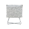 Modern Accent Chair Linen Fabric Upholstered Lounge Armchair Metal Cross Legs UK