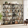 71'' Tall Industrial Bookshelf, 6-Tier Freestanding Open Bookcase w/ Metal Frame