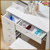 Vanity Table Stool Set Dressing Table With Mirror Drawers Makeup Desk Bedroom