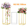 2PCS Rectangular Flower Stand Centrepiece Pedestal Metal Wedding Decorations