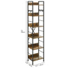6 Tiers Bookcase Wooden Tall Shelving Storage Display Book Shelf for Living Room