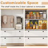 Freestanding Storage Cabinet w/ 3 Doors & 2 Large Drawers-White