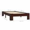 Bed Frame Dark Brown Solid Pine Wood 100x200 G0Z7