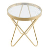 Contemporary Round Tempered Glass Sofa Side Coffee Table End Lamp Stand