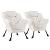 Home Office Accent Sofa Chair Leisure Lounge Armchair with Stool-Beige