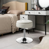 360° Accent Storage Ottoman Swivel Makeup Chair Upholstered Footrest White