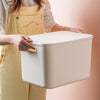White Storage Boxes with Lid Plastic Storage Basket Cupboard Organiser Stackable