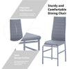 4x Grey Faux Leather Dining Chairs&Round Tempered Glass Golden Legs Dining Table