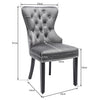 Set of 2 Velvet Upholstered Button Tufted Dining Chairs with Solid Wooden Legs