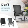 Set of 2 Folding Chairs Garden Fabric Chairs Indoors Outdoors Seat w/Armrests