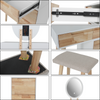 Modern Dressing Table Set LED Mirror Vanity Desk with Drawer Cabinet Stool