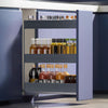 2/3Tier Pull Out Aluminum Basket Kitchen Cabinet Larder Organizer Cupboard Units