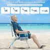 Portable Sand Chairs 2-Pack Beach Chairs with Towel Bars-Blue
