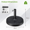 14KG Outdoor Umbrella Base 45CM Round Table Market Umbrella Stand 38/48MM Poles