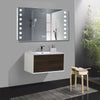 Illuminated Bathroom Mirror With LED Light Clock Demister Pad Touch Switch