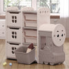 Kids Storage Cabinet Drawer Children Bookcase Toy Train Shelving for Playroom UK