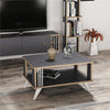 Nero Coffee Table, Anthracite Grey Oak - White