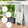 Garden Folding Adirondack Chair Weather Resistant Patio Chair w/Cup Holder