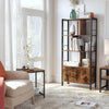 Bookshelf, Storage Shelf, Large Bookcase With Doors, 4 Shelves, Stable Steel Str