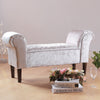 Velvet Bed End Window Seat Ottoman Bench Pouffe Stool Chair Living Bedroom Grey