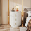 Modern Nightstand with 3 Drawers No Assembly Bedside Table Night Stand White