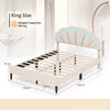 5FT King Soft Velvet Bed Upholstered LED Bed Frame