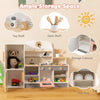 Kids Play Kitchen Set Toddlers Wooden Pretend Kitchen Toy Set w/ Refrigerator