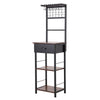 Industrial Vintage Style Kitchen Organizer Unit with Drawer and Storage Shelves