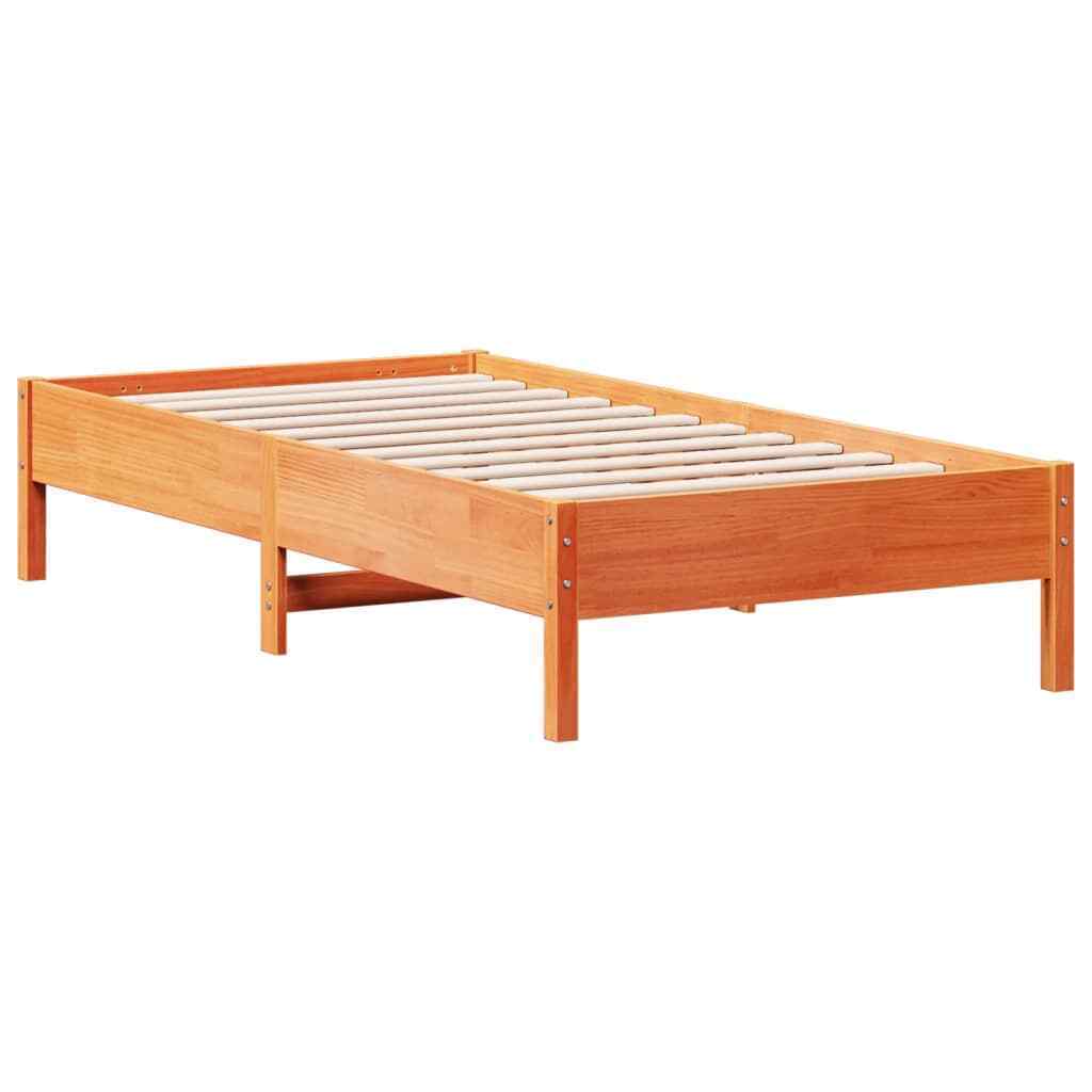 Bed Frame Wax Brown 75x190 Small Solid Wood Pine Q5N4