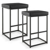 76cm Barstools Set of 2 Counter Height Chairs Modern Upholstered Pub Stool Black