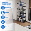 Metal Kitchen Trolley Shelving Rotating Storage Cart Mobile Shelving Rack Black